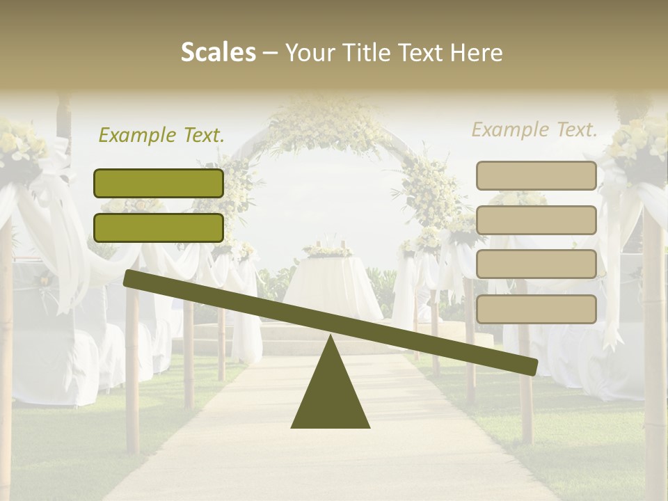 A Wedding Ceremony With White And Yellow Flowers PowerPoint Template