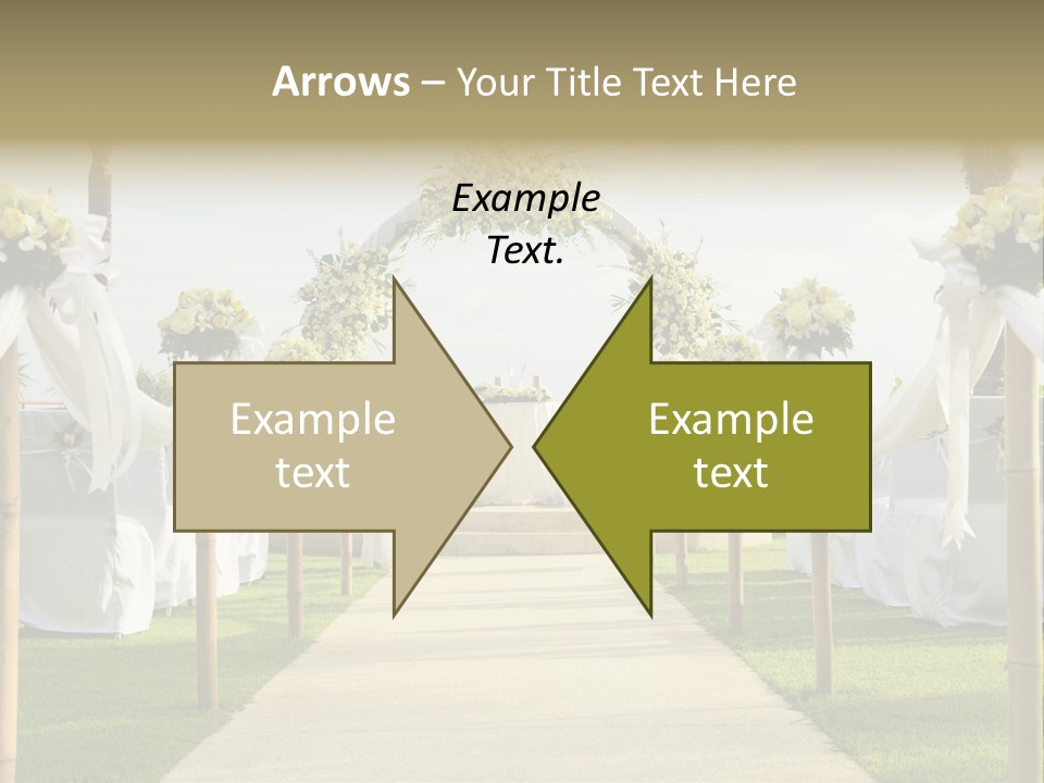 A Wedding Ceremony With White And Yellow Flowers PowerPoint Template