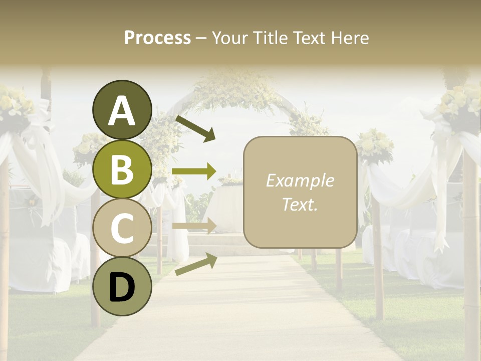 A Wedding Ceremony With White And Yellow Flowers PowerPoint Template