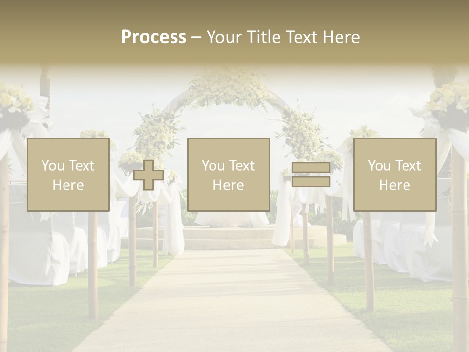 A Wedding Ceremony With White And Yellow Flowers PowerPoint Template