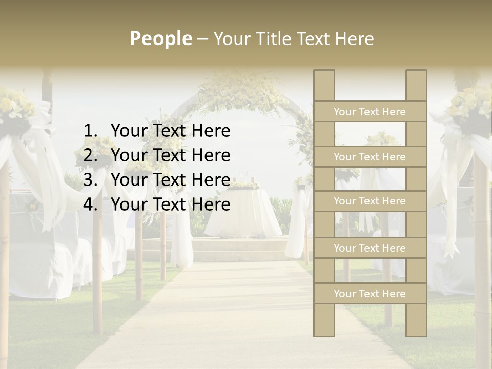 A Wedding Ceremony With White And Yellow Flowers PowerPoint Template