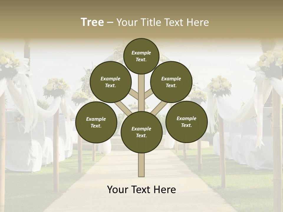 A Wedding Ceremony With White And Yellow Flowers PowerPoint Template