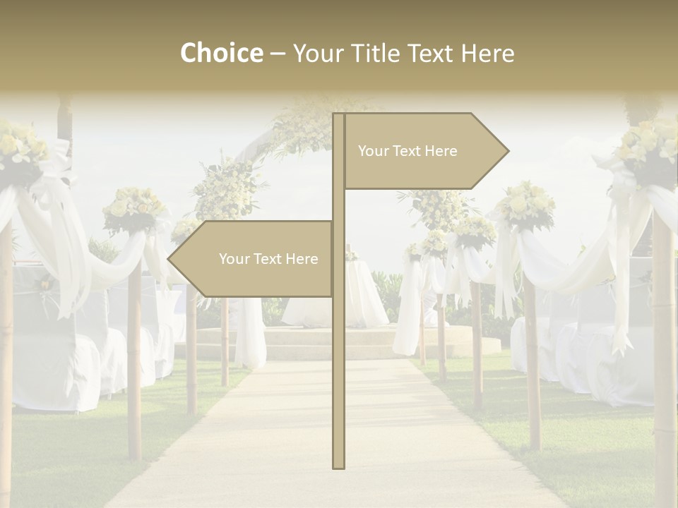 A Wedding Ceremony With White And Yellow Flowers PowerPoint Template