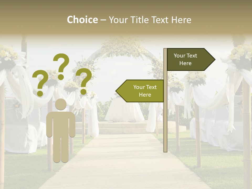 A Wedding Ceremony With White And Yellow Flowers PowerPoint Template