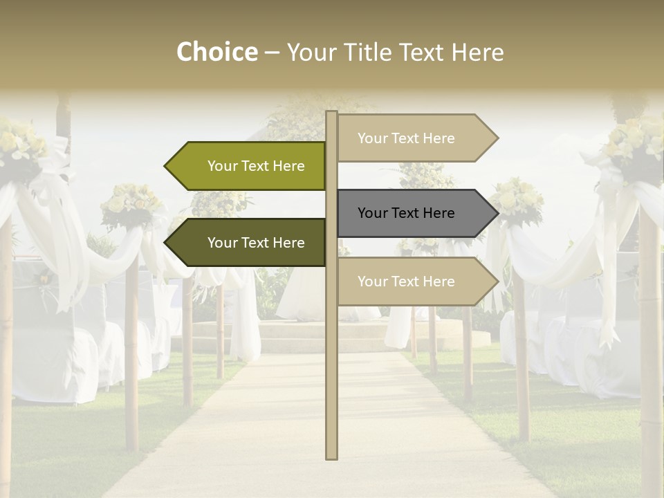 A Wedding Ceremony With White And Yellow Flowers PowerPoint Template