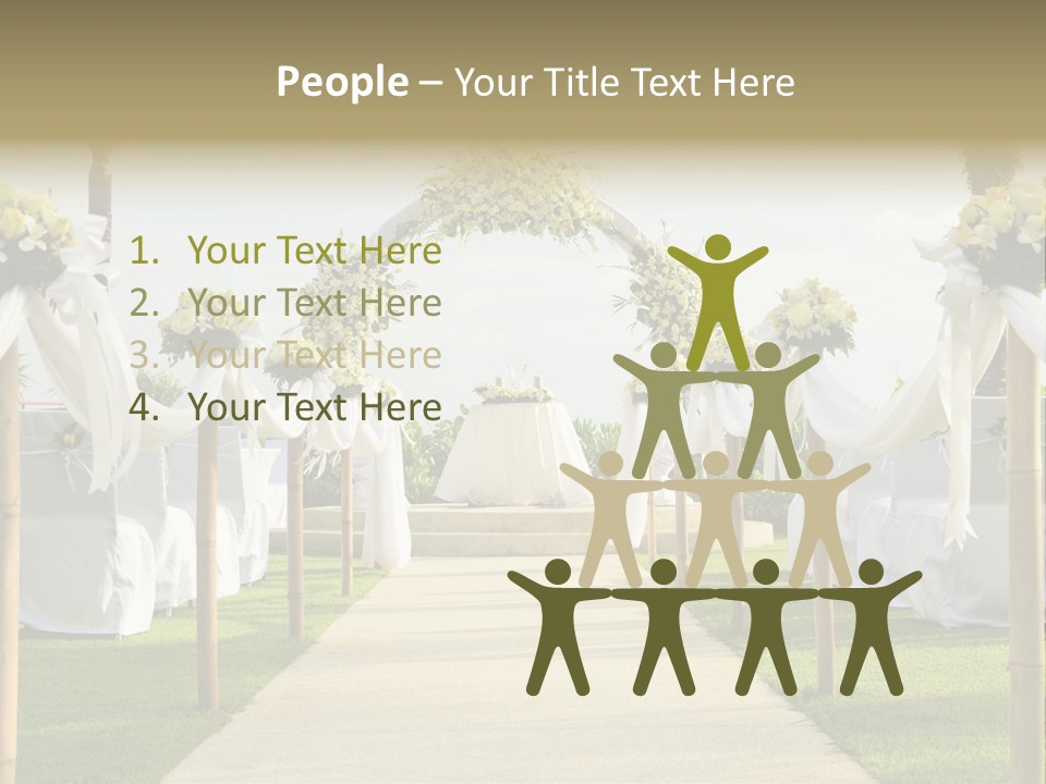 A Wedding Ceremony With White And Yellow Flowers PowerPoint Template