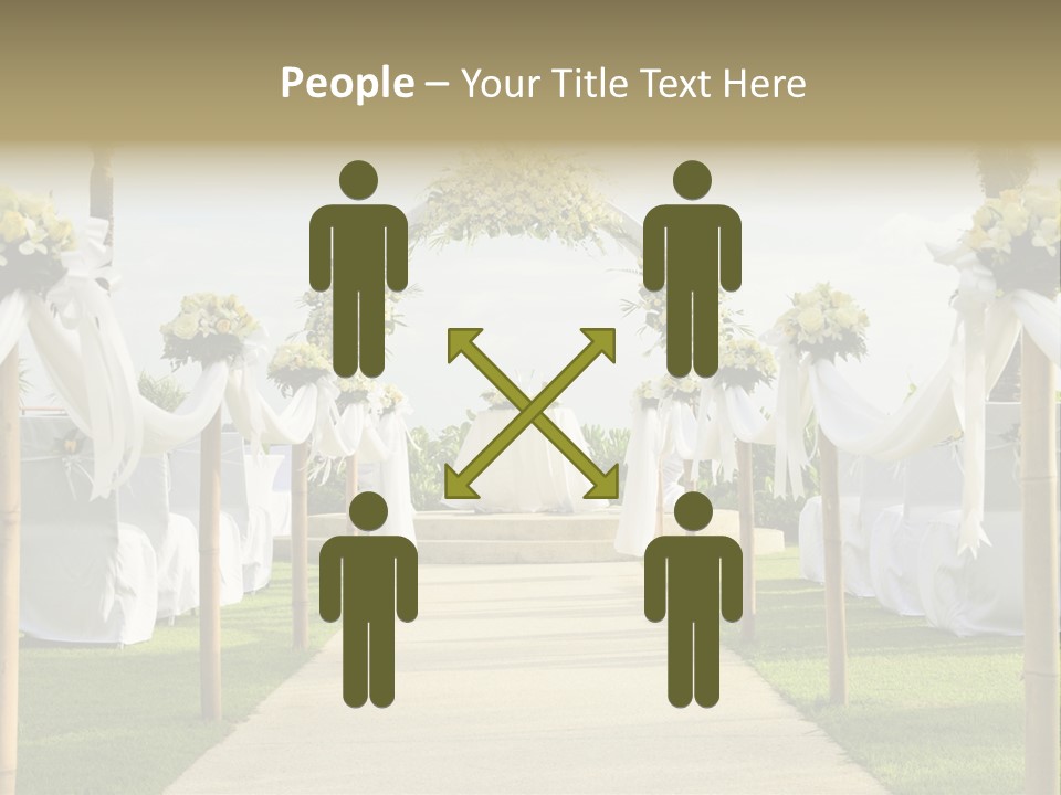 A Wedding Ceremony With White And Yellow Flowers PowerPoint Template