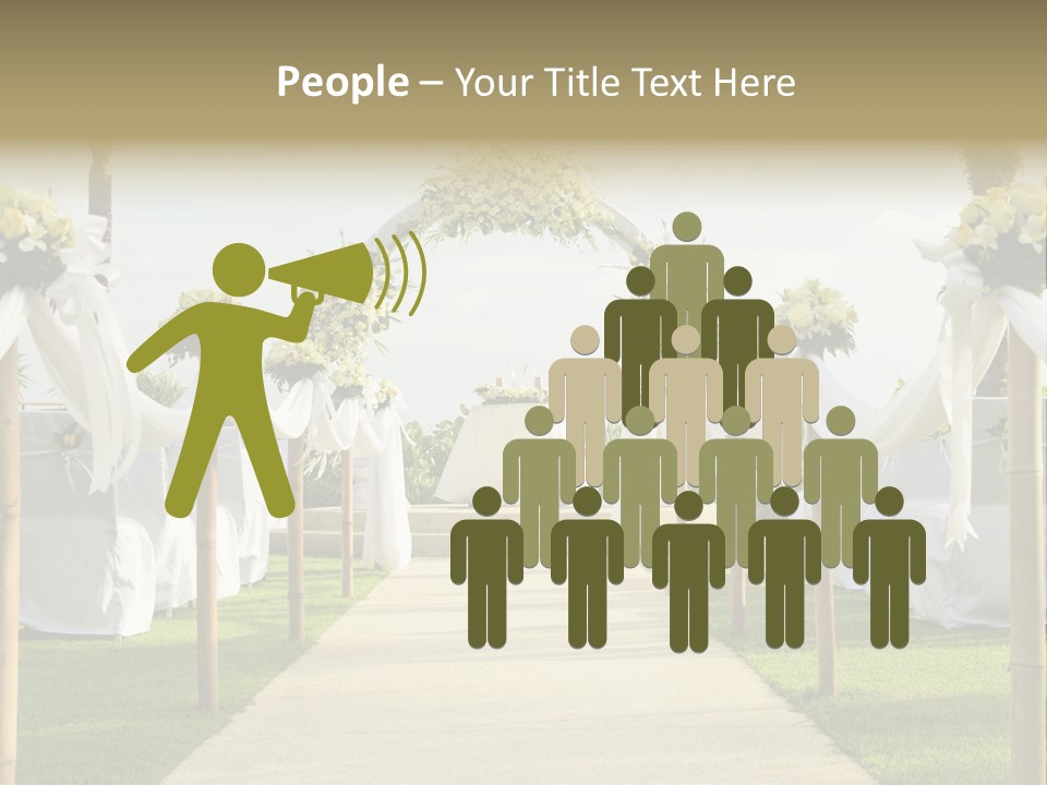 A Wedding Ceremony With White And Yellow Flowers PowerPoint Template