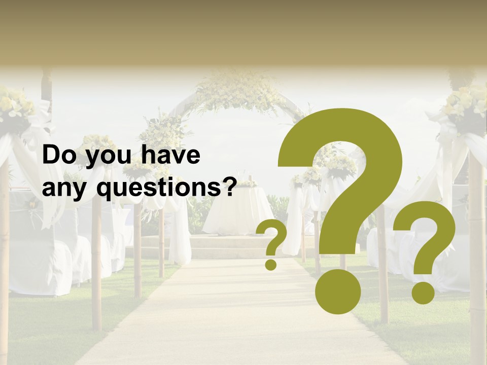 A Wedding Ceremony With White And Yellow Flowers PowerPoint Template