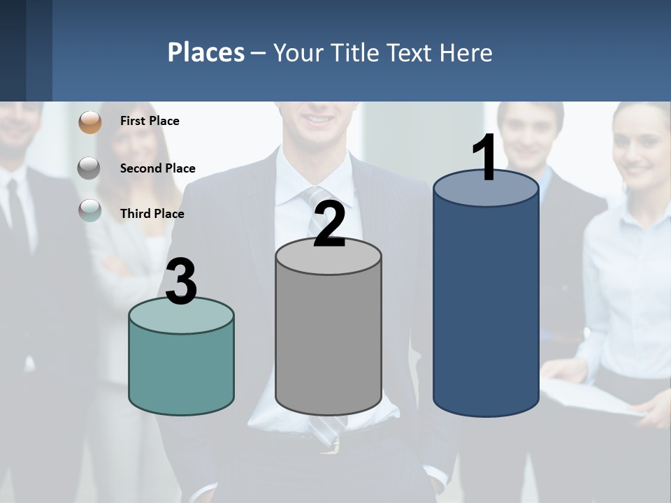A Group Of Business People Standing Next To Each Other PowerPoint Template
