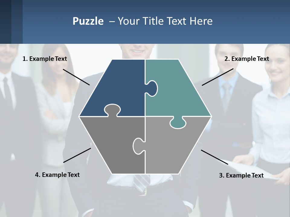 A Group Of Business People Standing Next To Each Other PowerPoint Template