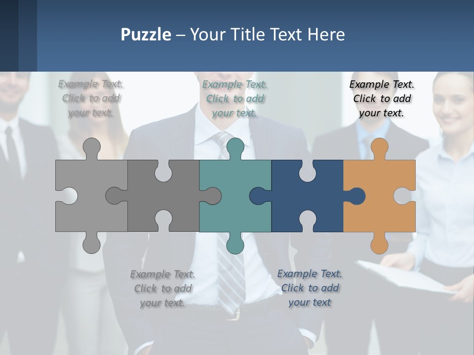 A Group Of Business People Standing Next To Each Other PowerPoint Template