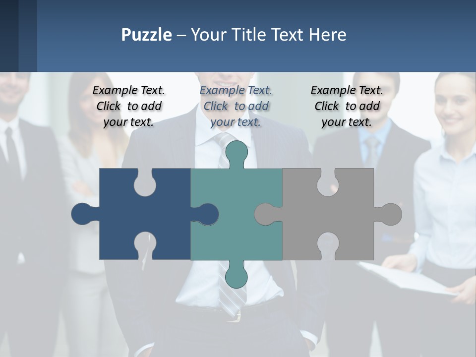 A Group Of Business People Standing Next To Each Other PowerPoint Template