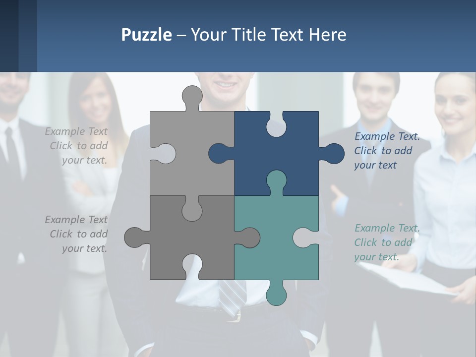 A Group Of Business People Standing Next To Each Other PowerPoint Template