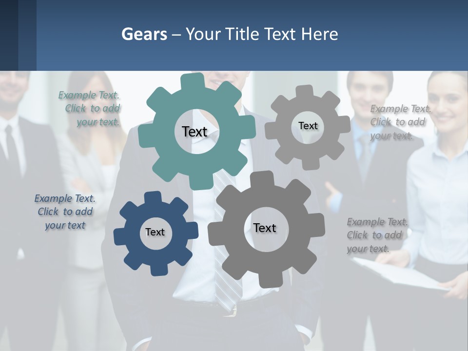 A Group Of Business People Standing Next To Each Other PowerPoint Template