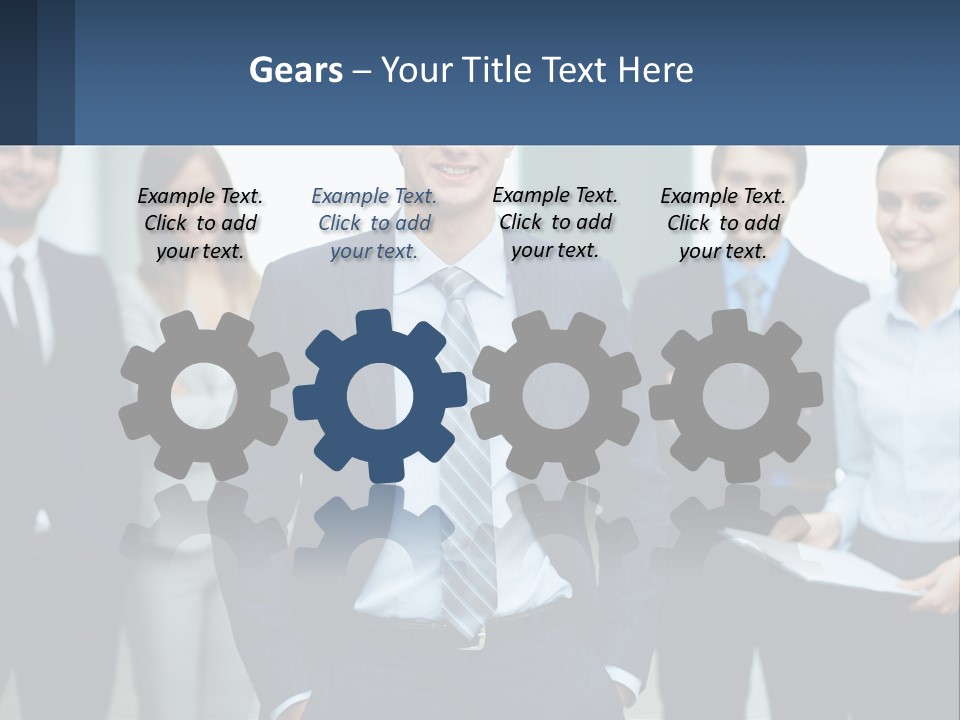 A Group Of Business People Standing Next To Each Other PowerPoint Template