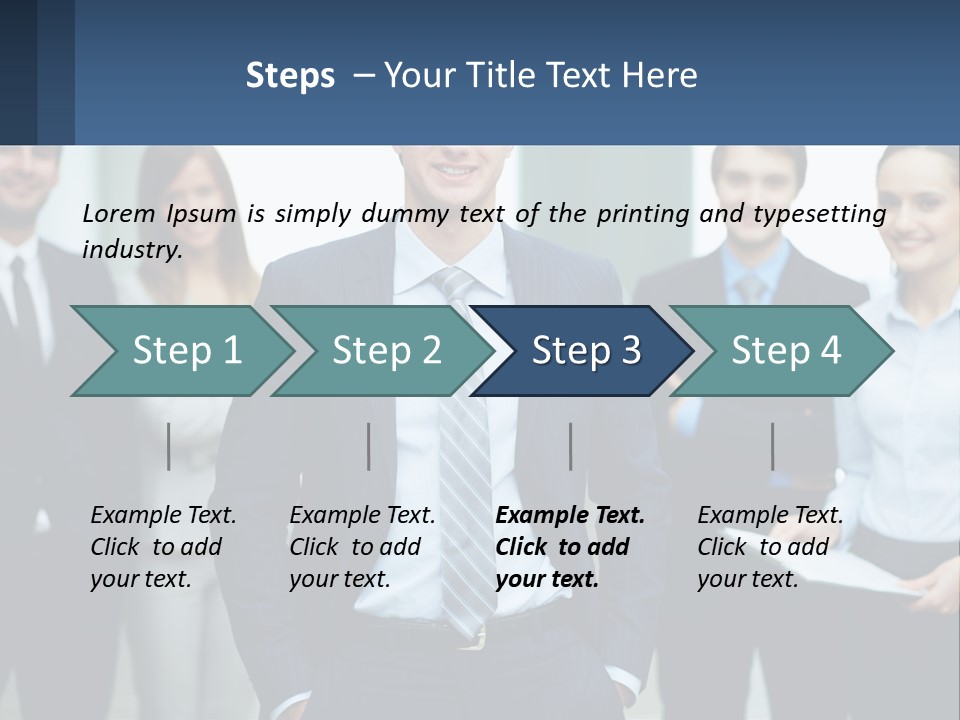 A Group Of Business People Standing Next To Each Other PowerPoint Template