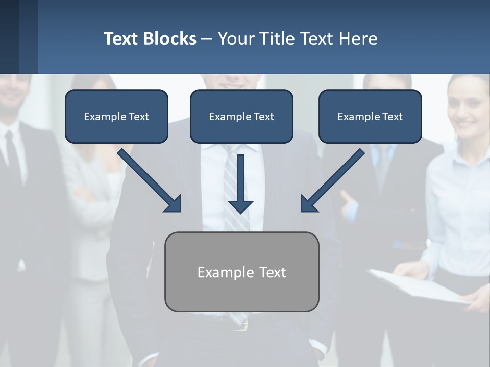 A Group Of Business People Standing Next To Each Other PowerPoint Template