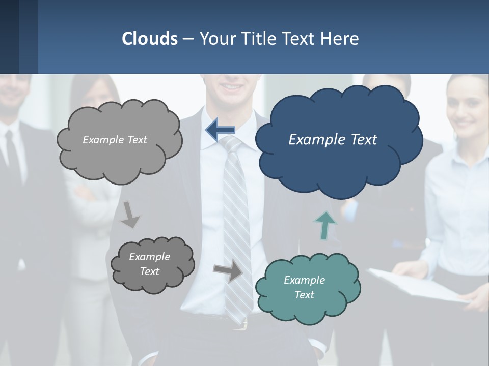 A Group Of Business People Standing Next To Each Other PowerPoint Template