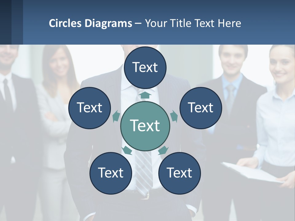 A Group Of Business People Standing Next To Each Other PowerPoint Template