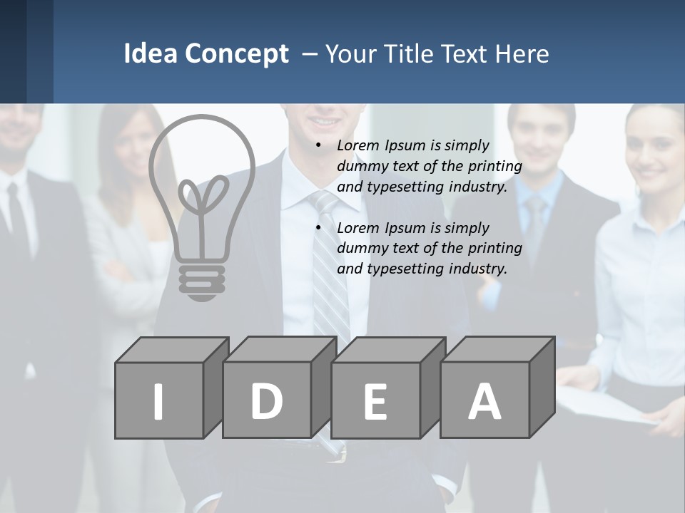 A Group Of Business People Standing Next To Each Other PowerPoint Template