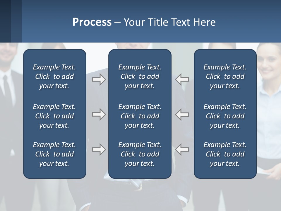 A Group Of Business People Standing Next To Each Other PowerPoint Template