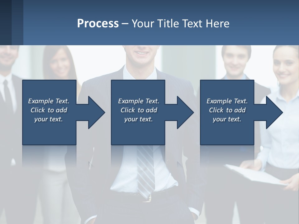A Group Of Business People Standing Next To Each Other PowerPoint Template