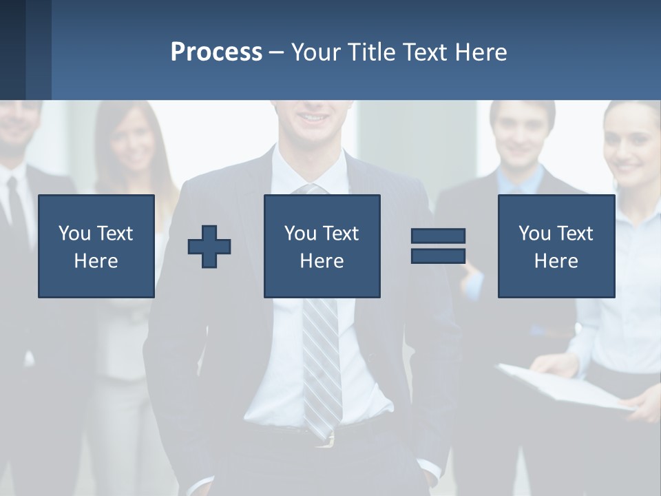 A Group Of Business People Standing Next To Each Other PowerPoint Template