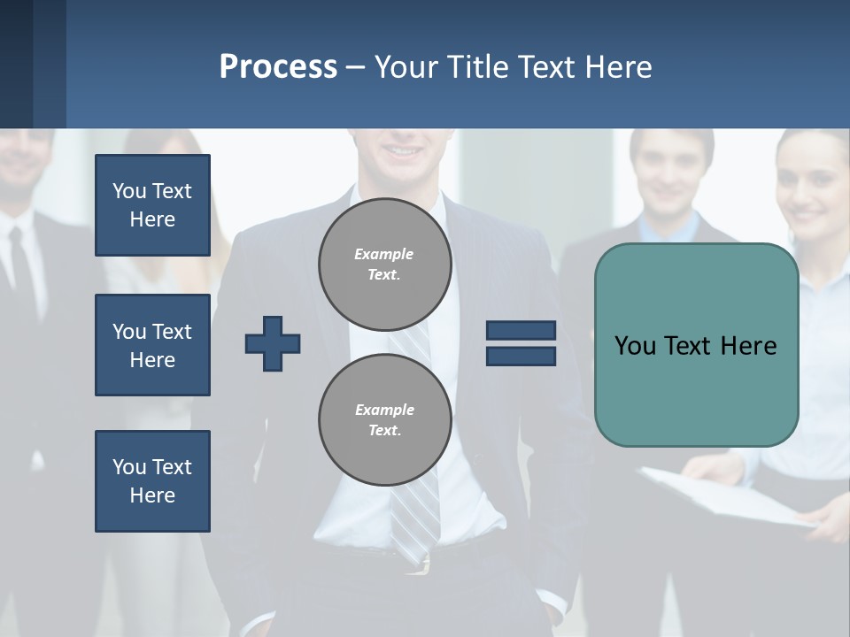 A Group Of Business People Standing Next To Each Other PowerPoint Template