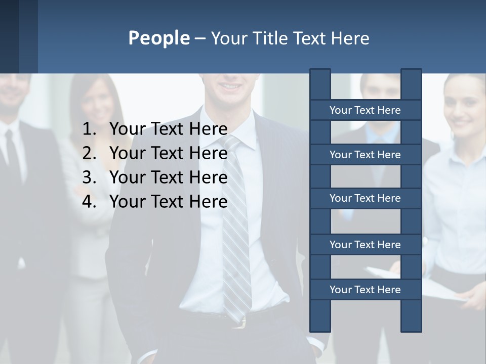 A Group Of Business People Standing Next To Each Other PowerPoint Template