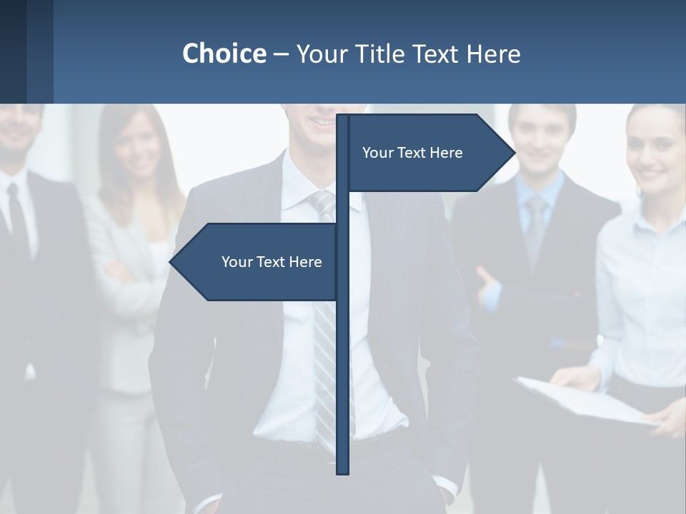 A Group Of Business People Standing Next To Each Other PowerPoint Template