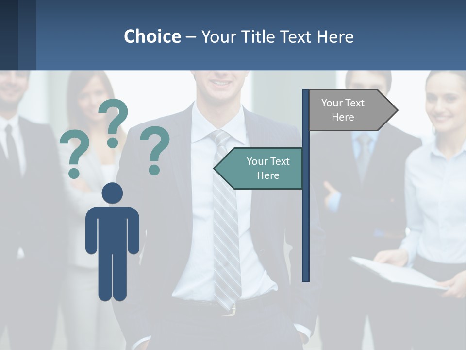 A Group Of Business People Standing Next To Each Other PowerPoint Template