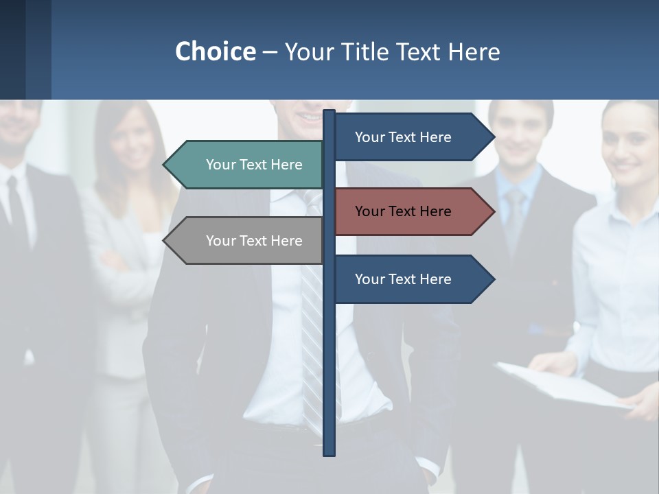 A Group Of Business People Standing Next To Each Other PowerPoint Template