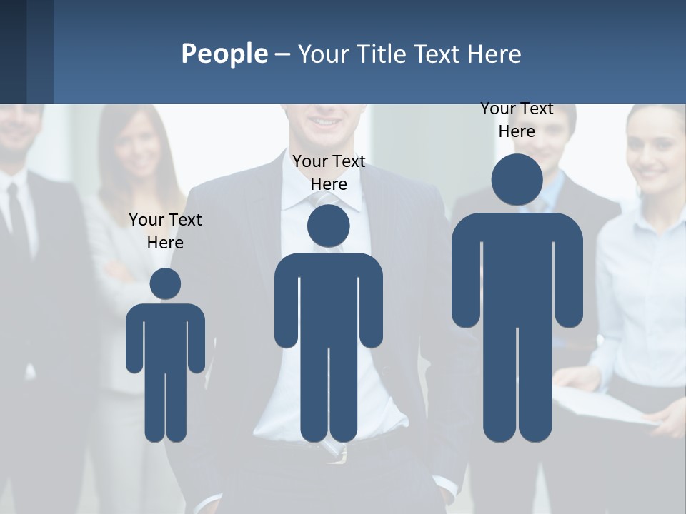 A Group Of Business People Standing Next To Each Other PowerPoint Template