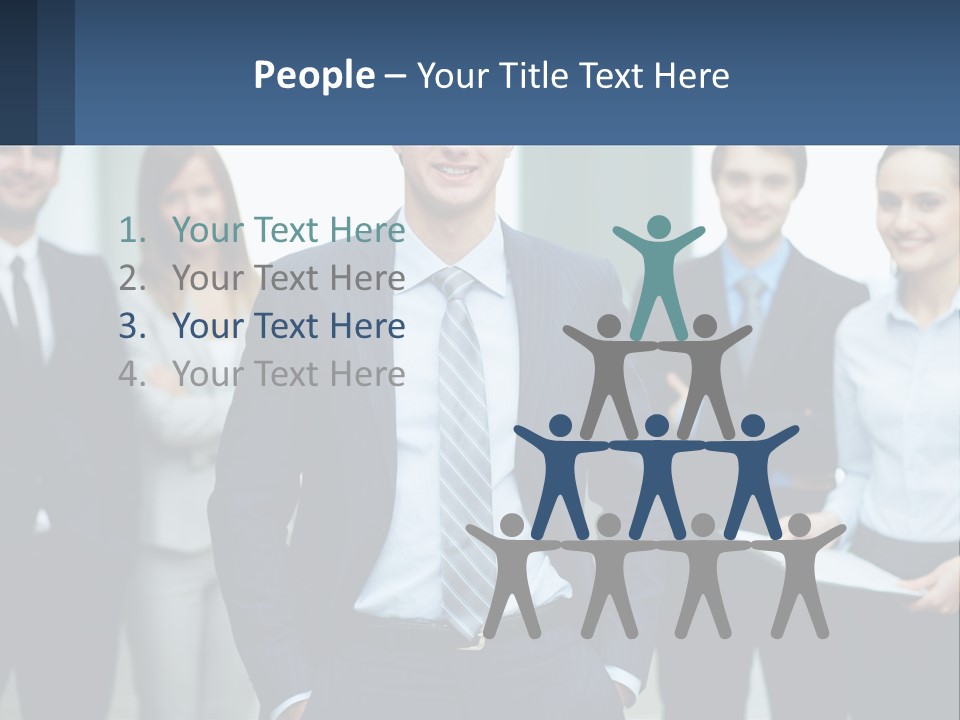A Group Of Business People Standing Next To Each Other PowerPoint Template