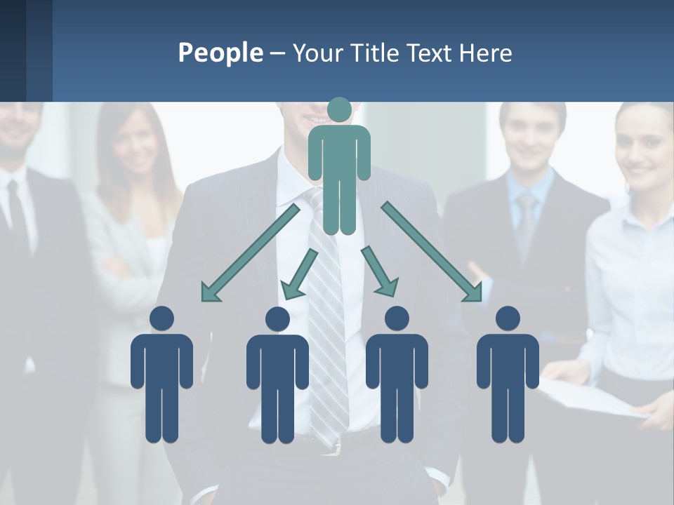 A Group Of Business People Standing Next To Each Other PowerPoint Template