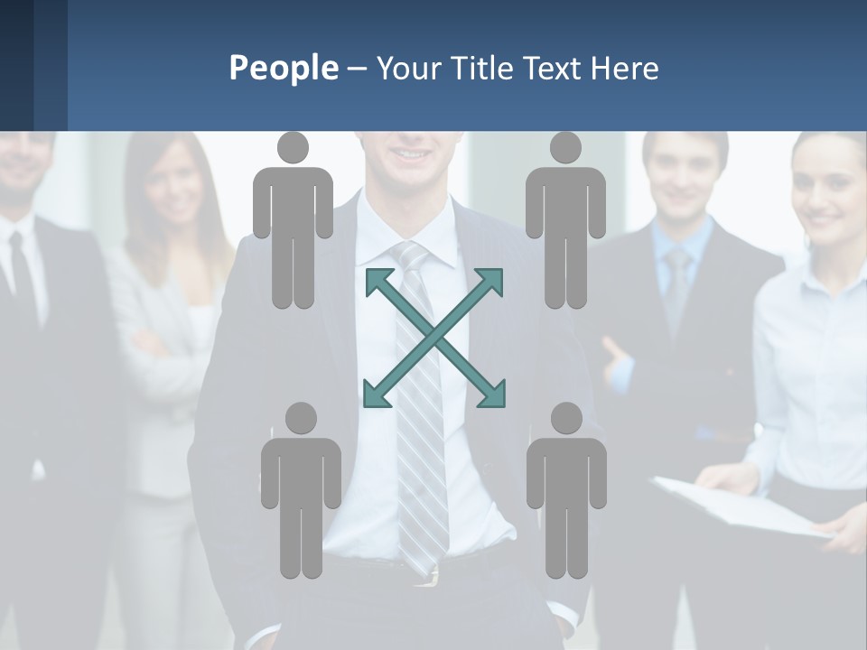 A Group Of Business People Standing Next To Each Other PowerPoint Template