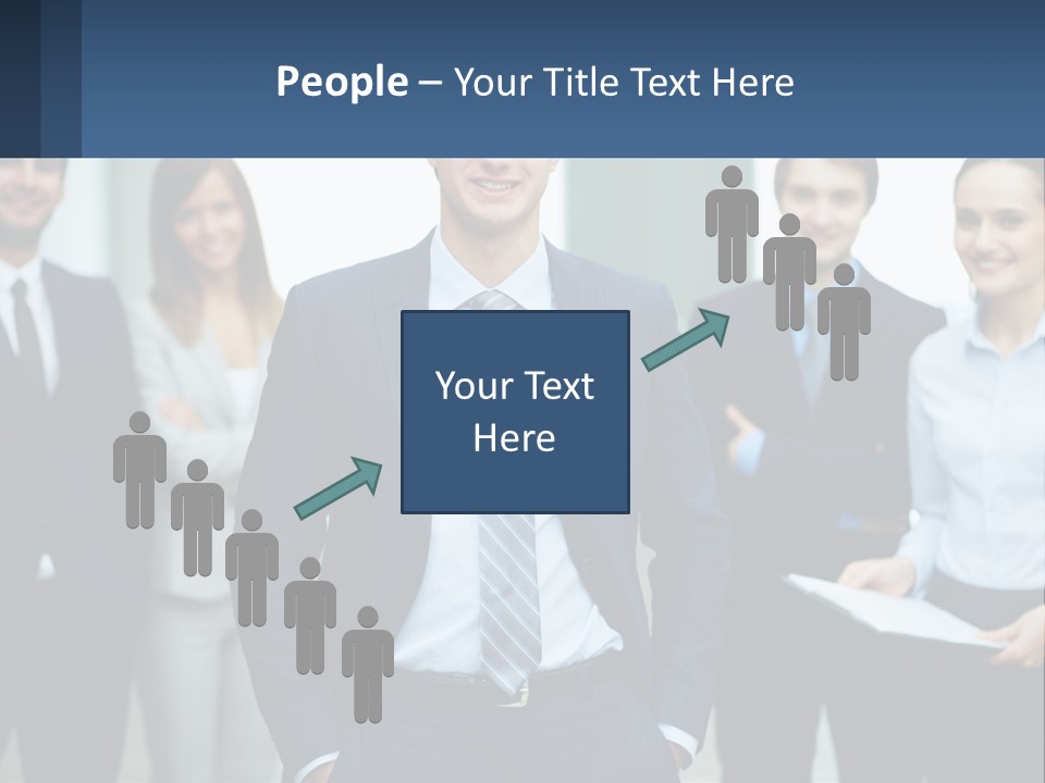 A Group Of Business People Standing Next To Each Other PowerPoint Template