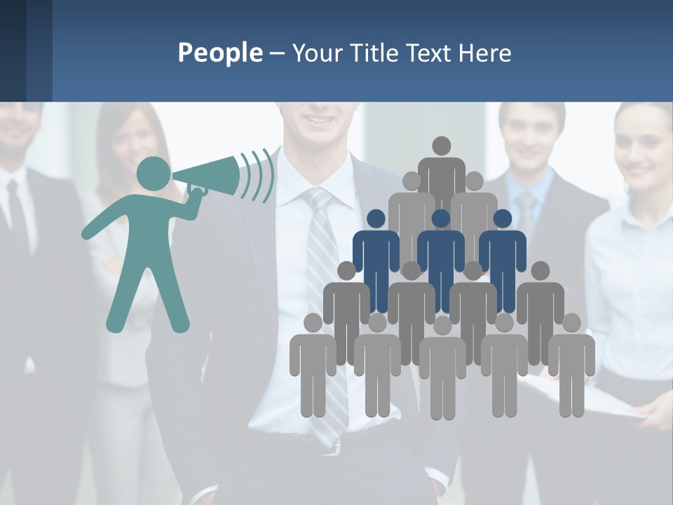 A Group Of Business People Standing Next To Each Other PowerPoint Template