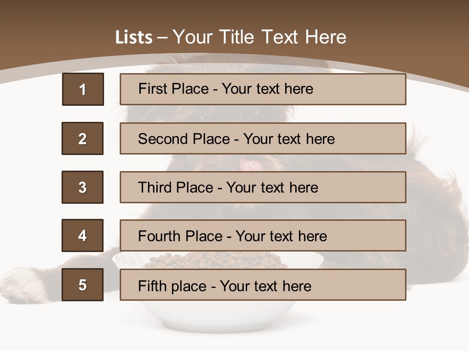 A Brown And White Dog Sitting Next To A Bowl Of Food PowerPoint Template