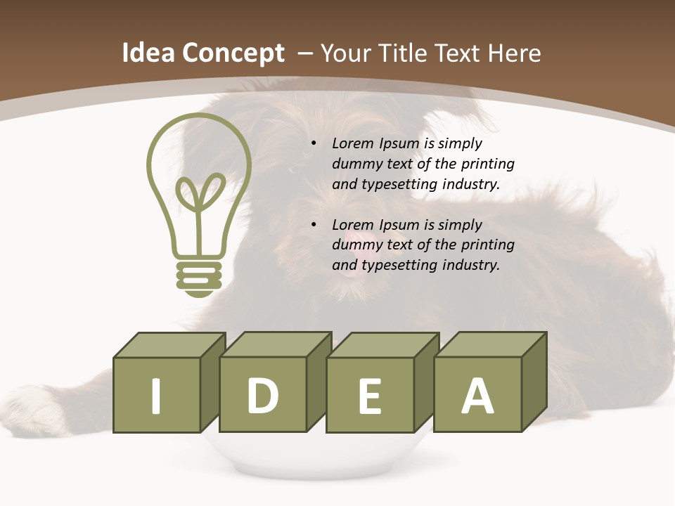A Brown And White Dog Sitting Next To A Bowl Of Food PowerPoint Template