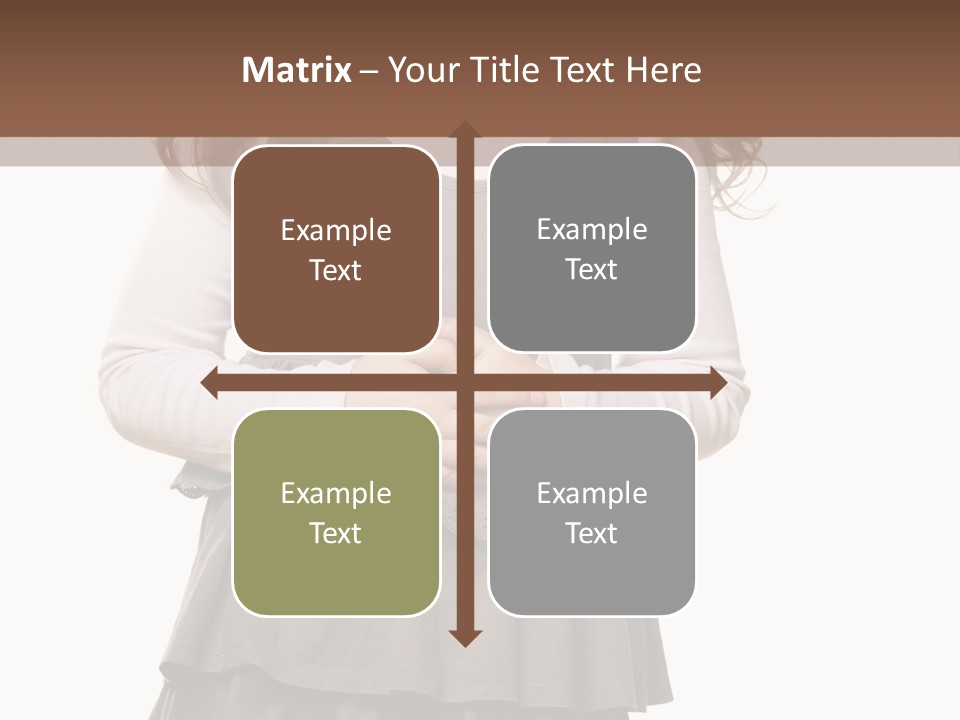 A Little Girl Standing In Front Of A Brown Background PowerPoint Template