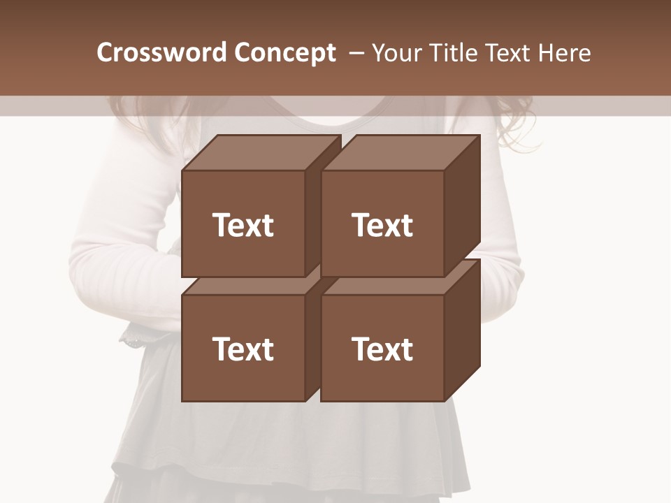 A Little Girl Standing In Front Of A Brown Background PowerPoint Template