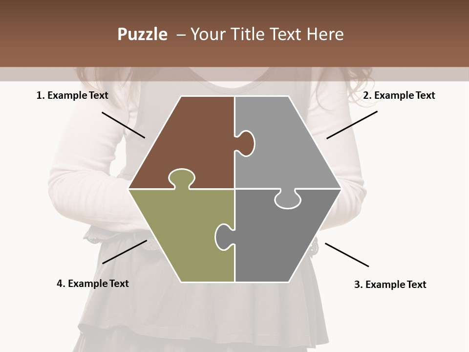 A Little Girl Standing In Front Of A Brown Background PowerPoint Template