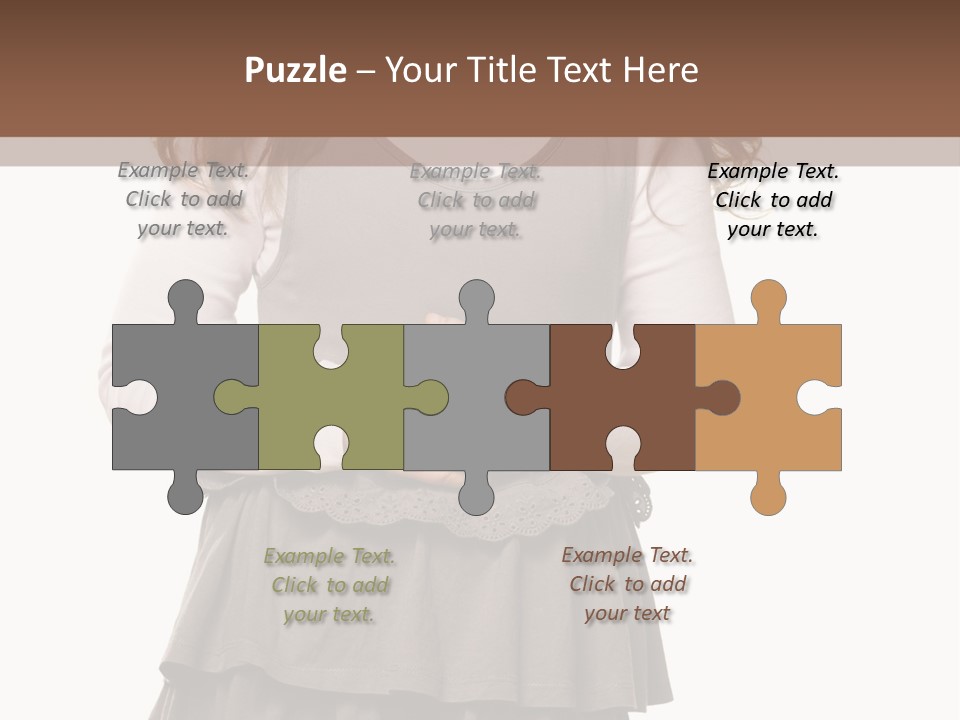 A Little Girl Standing In Front Of A Brown Background PowerPoint Template