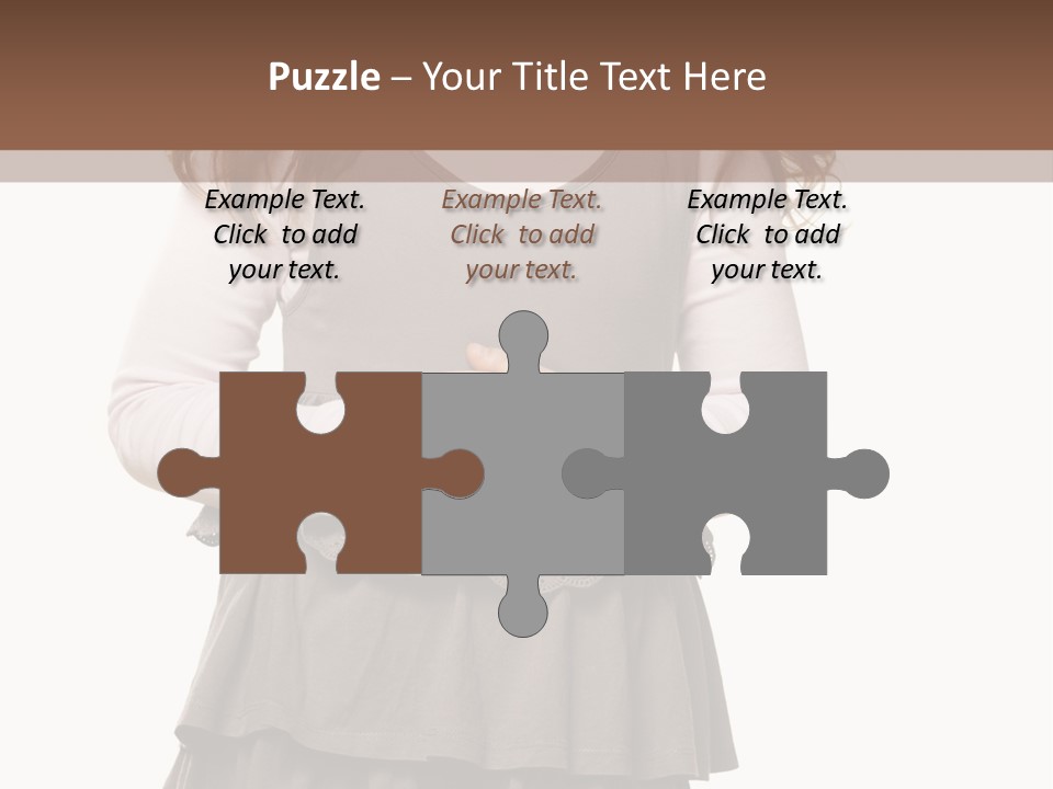 A Little Girl Standing In Front Of A Brown Background PowerPoint Template