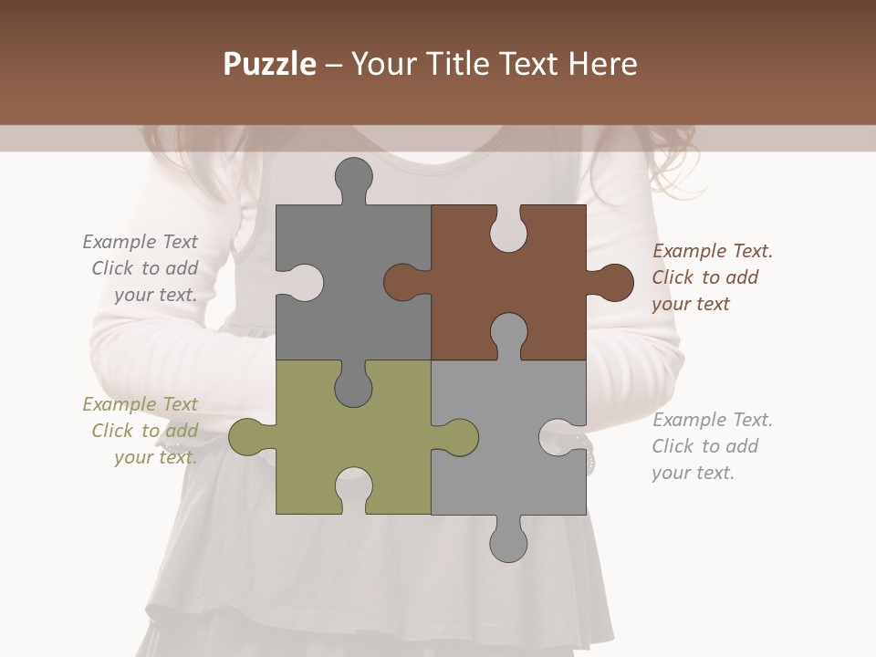 A Little Girl Standing In Front Of A Brown Background PowerPoint Template