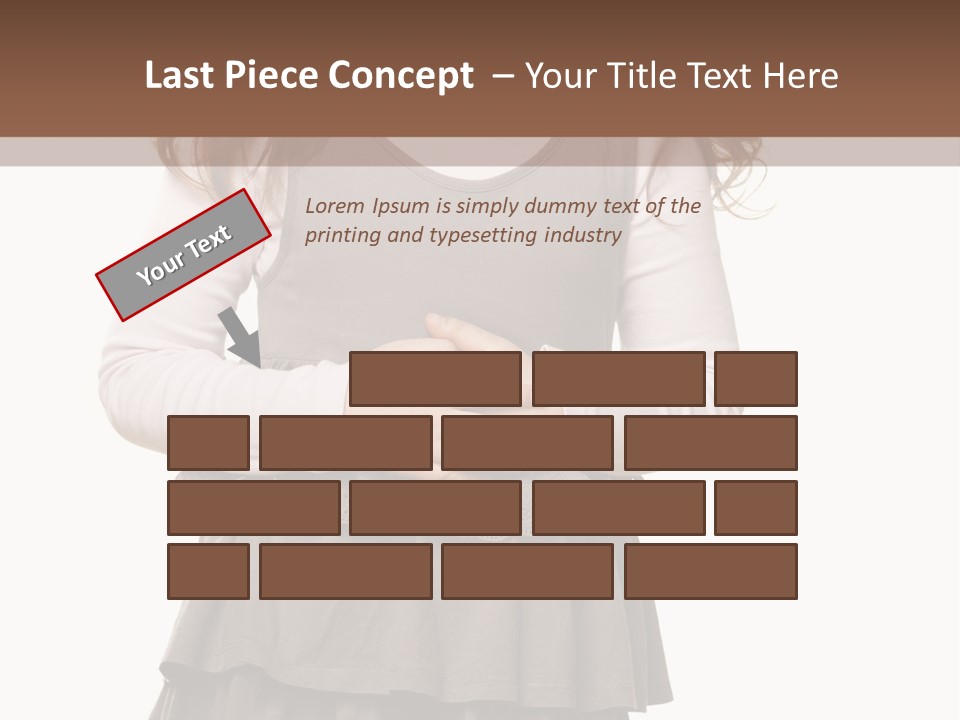 A Little Girl Standing In Front Of A Brown Background PowerPoint Template