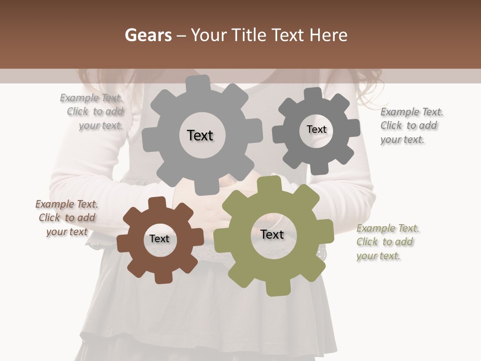 A Little Girl Standing In Front Of A Brown Background PowerPoint Template