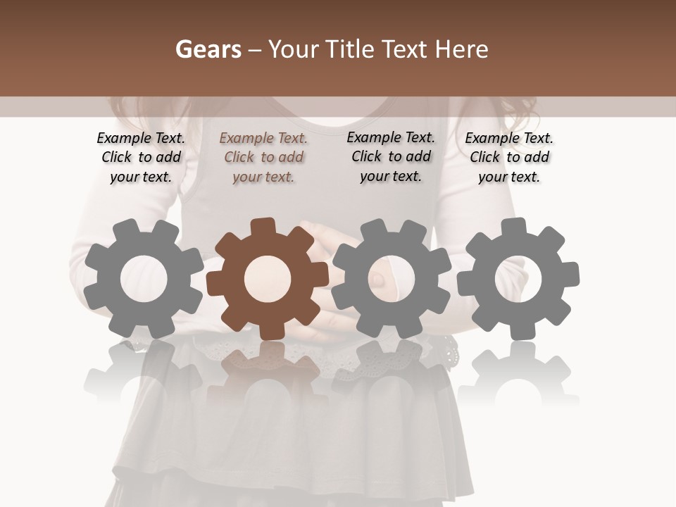 A Little Girl Standing In Front Of A Brown Background PowerPoint Template